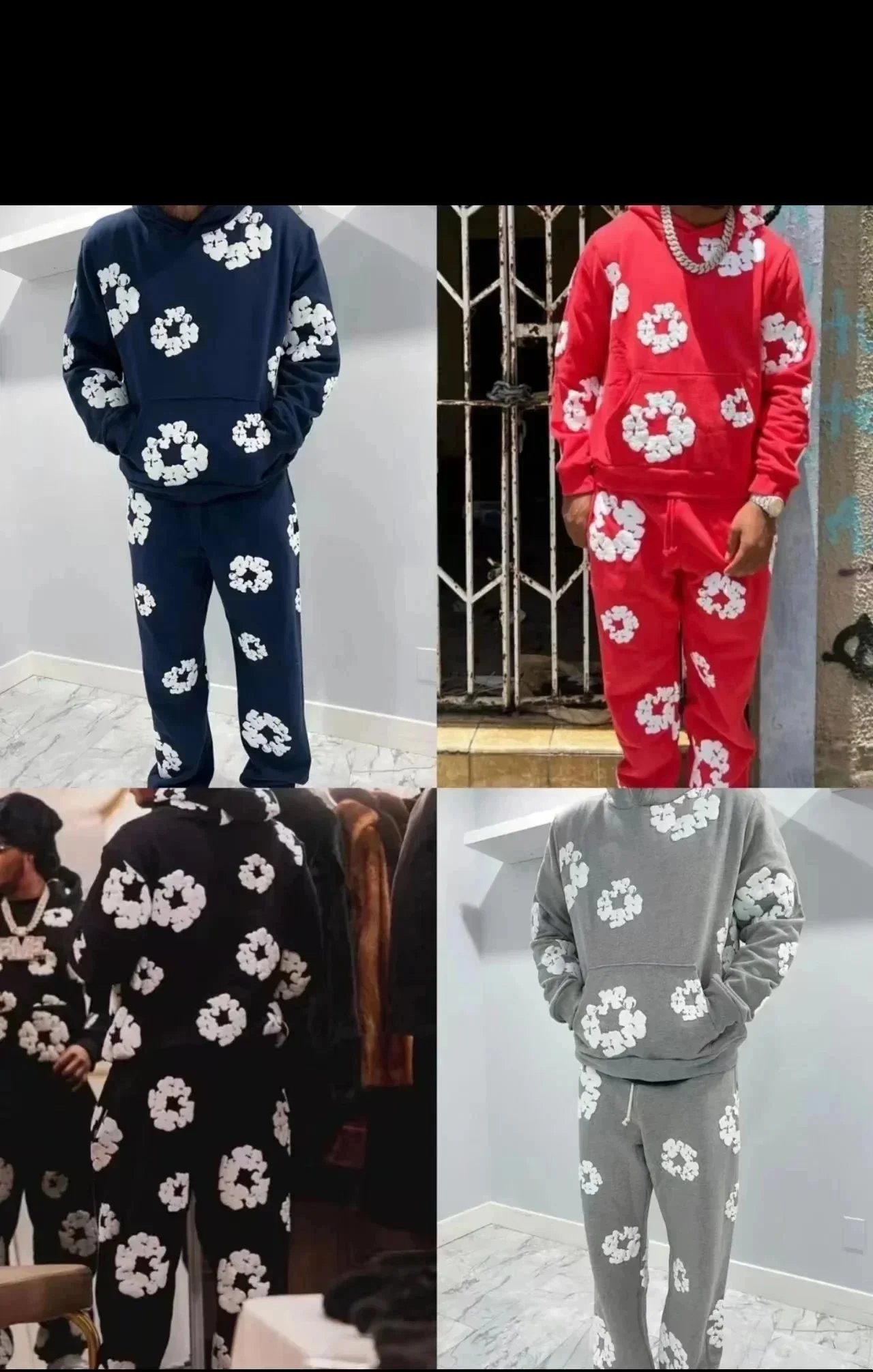 Hellstar Flower Print Oversized Tracksuit Set Multicolor