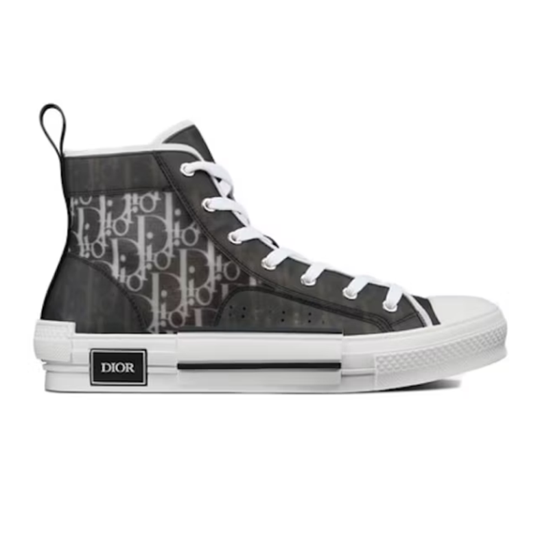 Dior B23 High Top Oblique Sneakers Black and White