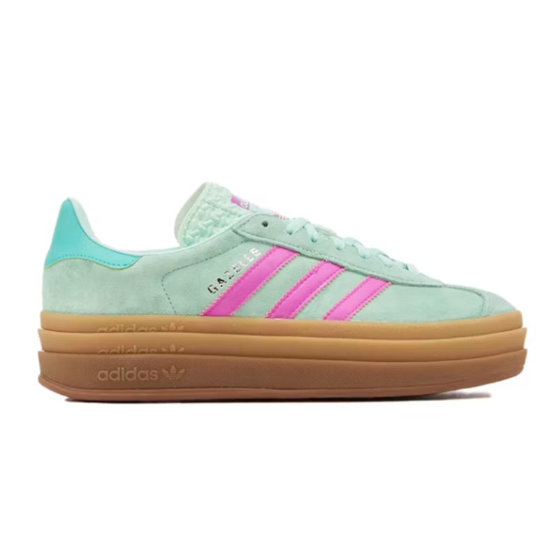 Adidas Gazelle Bold Platform Sneakers Mint Green and Pink