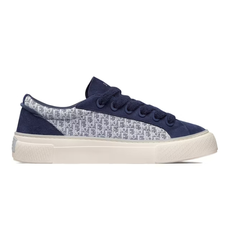 Dior B27 Low Top Sneakers Oblique Canvas Navy and White