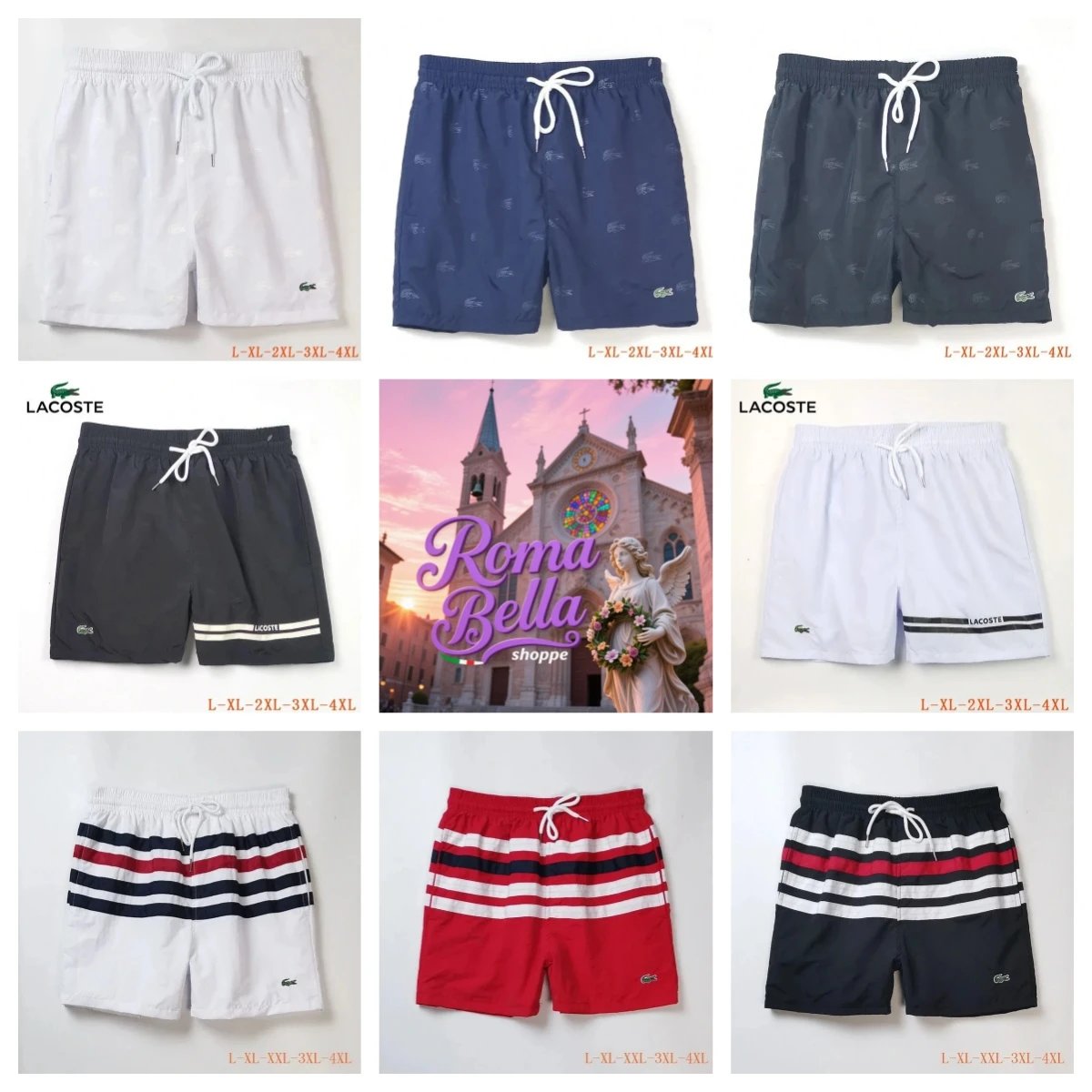 Lacoste Swim Trunks Casual Beach Shorts Multicolor