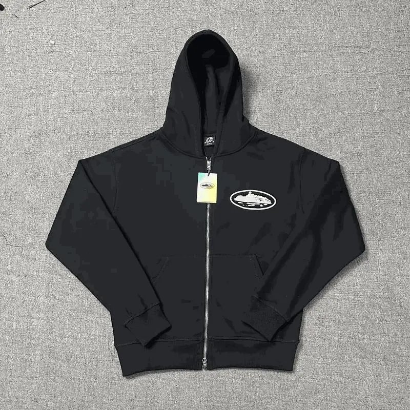 Corteiz CRTZ Alcatraz Zip-Up Streetwear Hoodie Black
