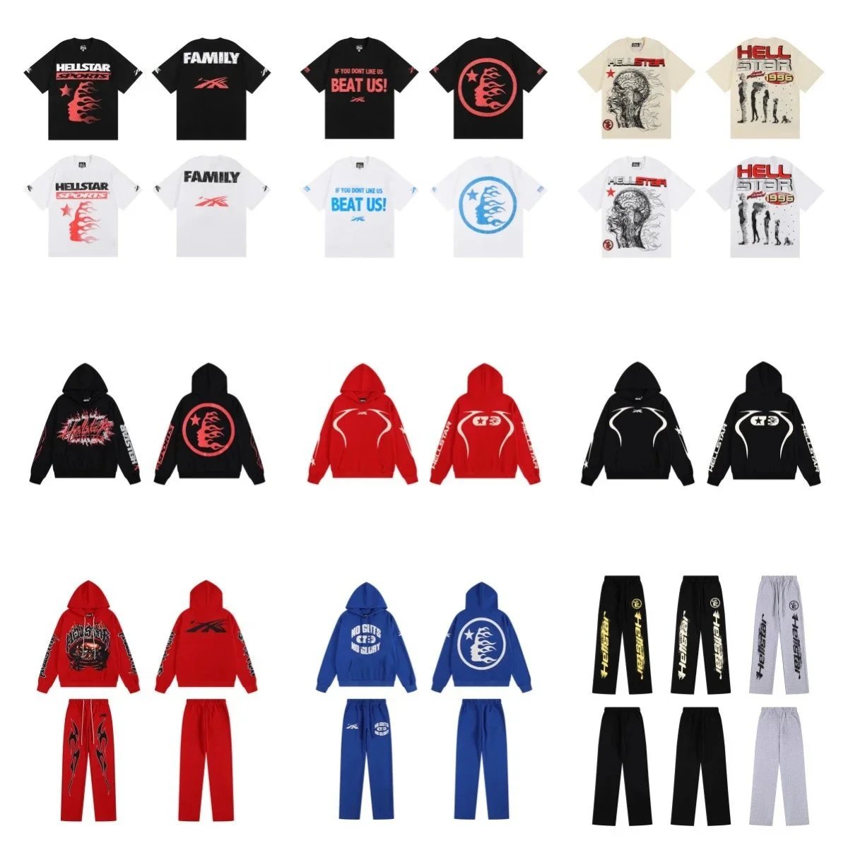 Hellstar Graphic Streetwear Apparel Collection Multicolor
