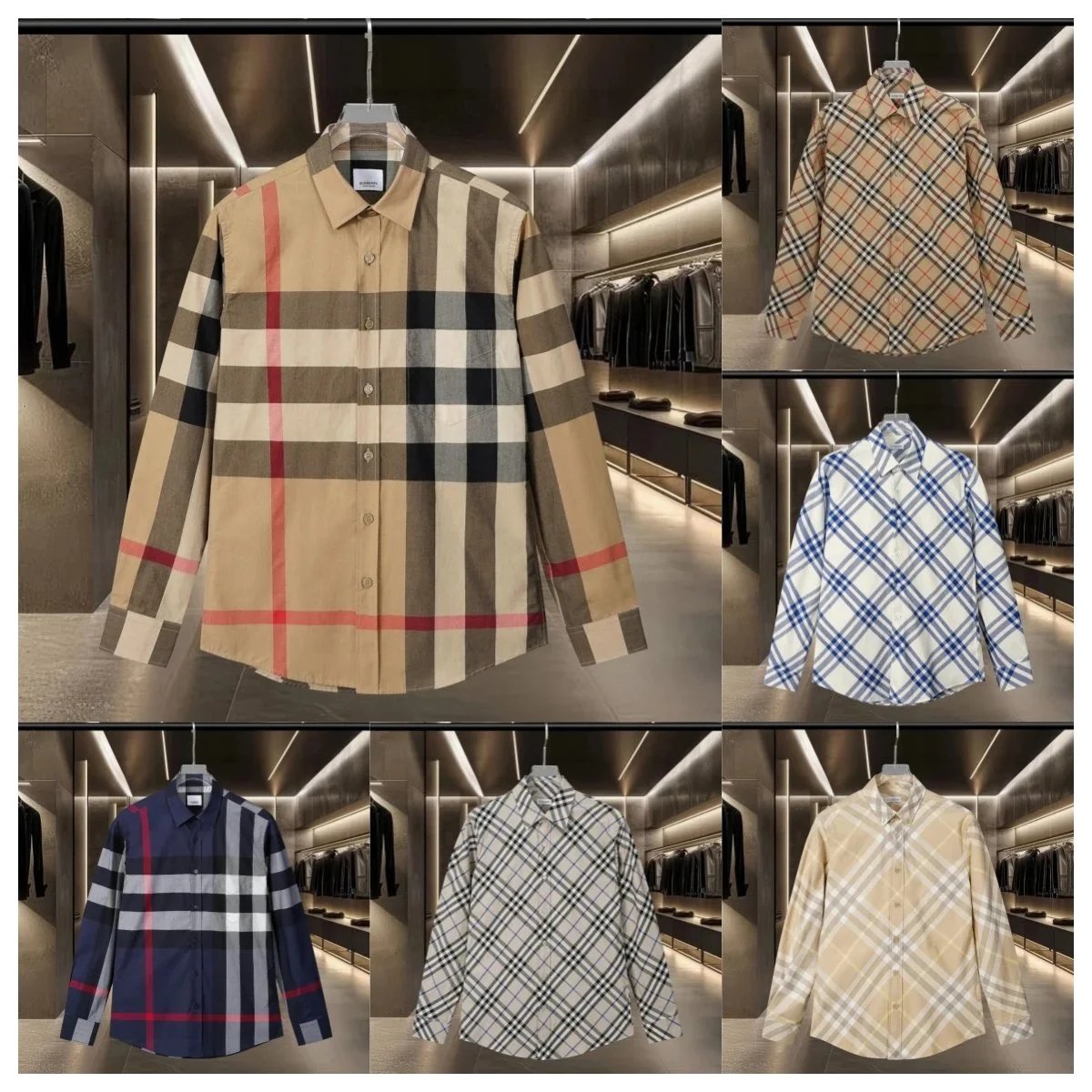 Burberry Check Print Classic Button-Down Shirt Multicolor