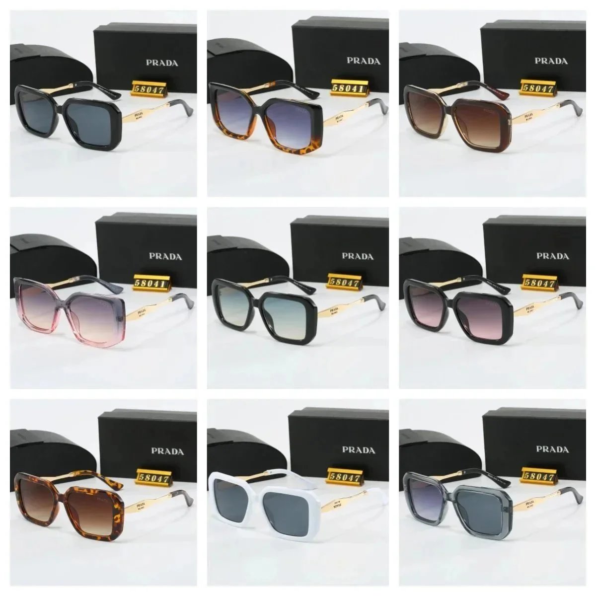 Prada 58047 Oversized Square Sunglasses Multicolor