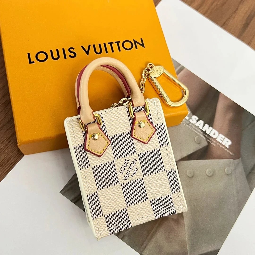 Louis Vuitton LV Micro Speedy Bag Charm Mini Accessory White and Beige