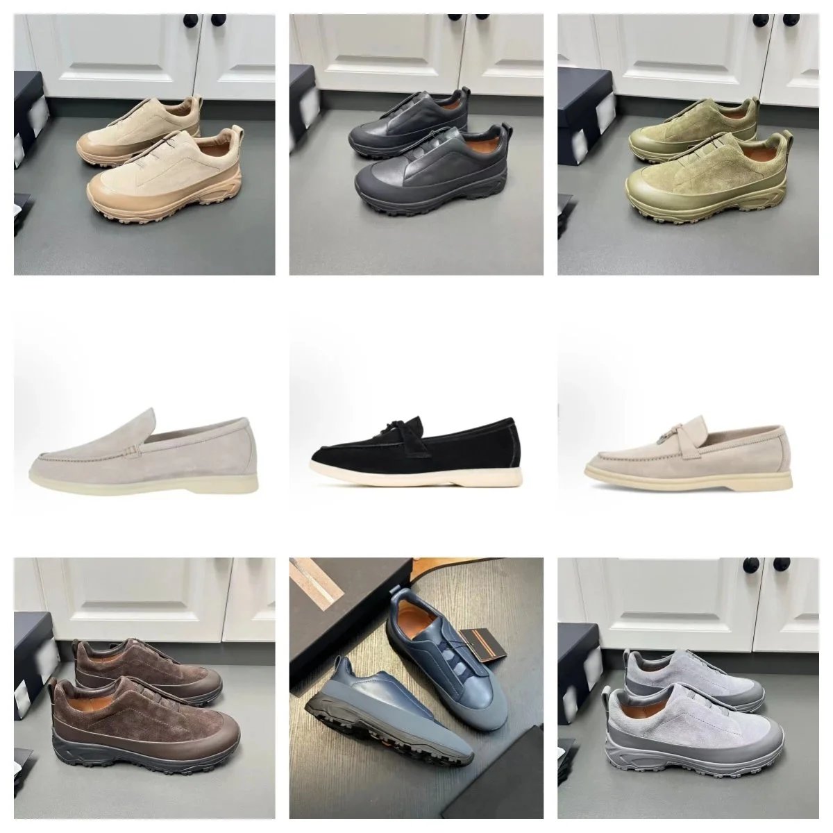Loro Piana Open Walk Suede Casual Sneakers Multicolor