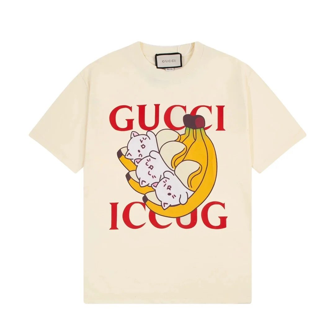 Gucci Banana Cat Print Graphic Tee White