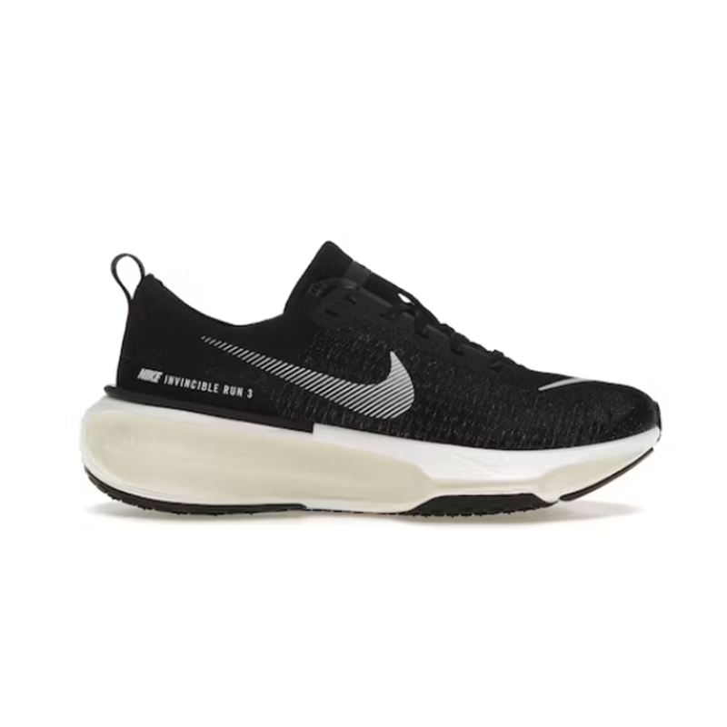 Nike Invincible Run 3 Cushioned Running Shoes Black and White