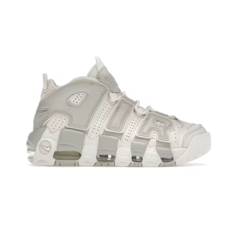 Nike Air More Uptempo Chunky Basketball Sneakers White and Gray