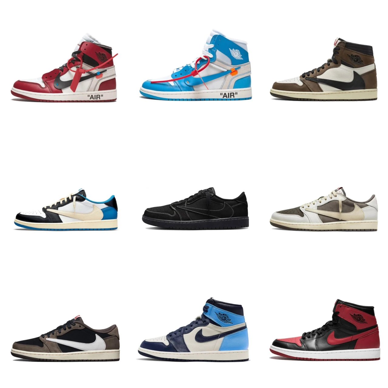 Nike Air Jordan 1 High and Low Retro Sneakers Multicolor