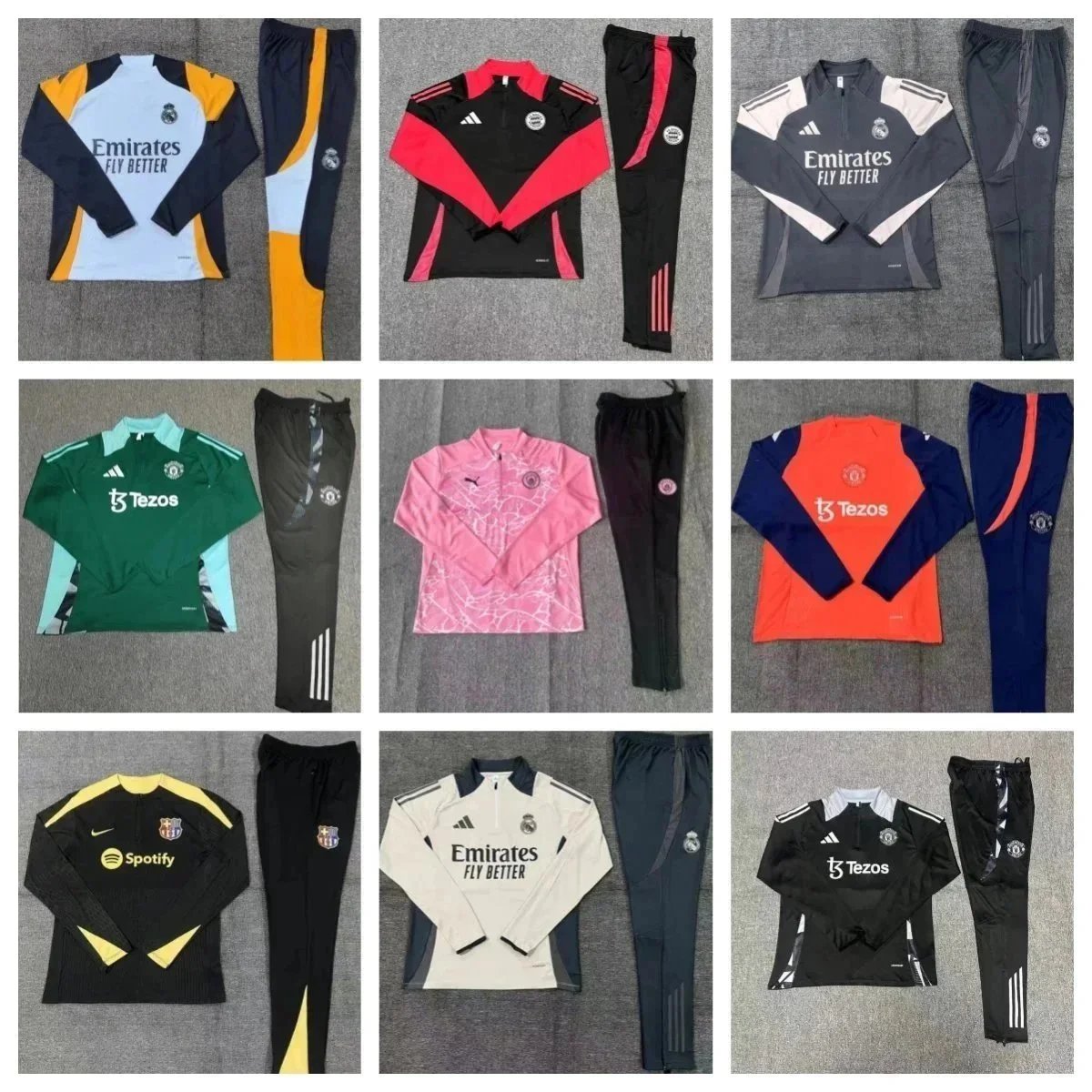 Adidas Training Tracksuit Set Football Jersey and Pants Multicolor