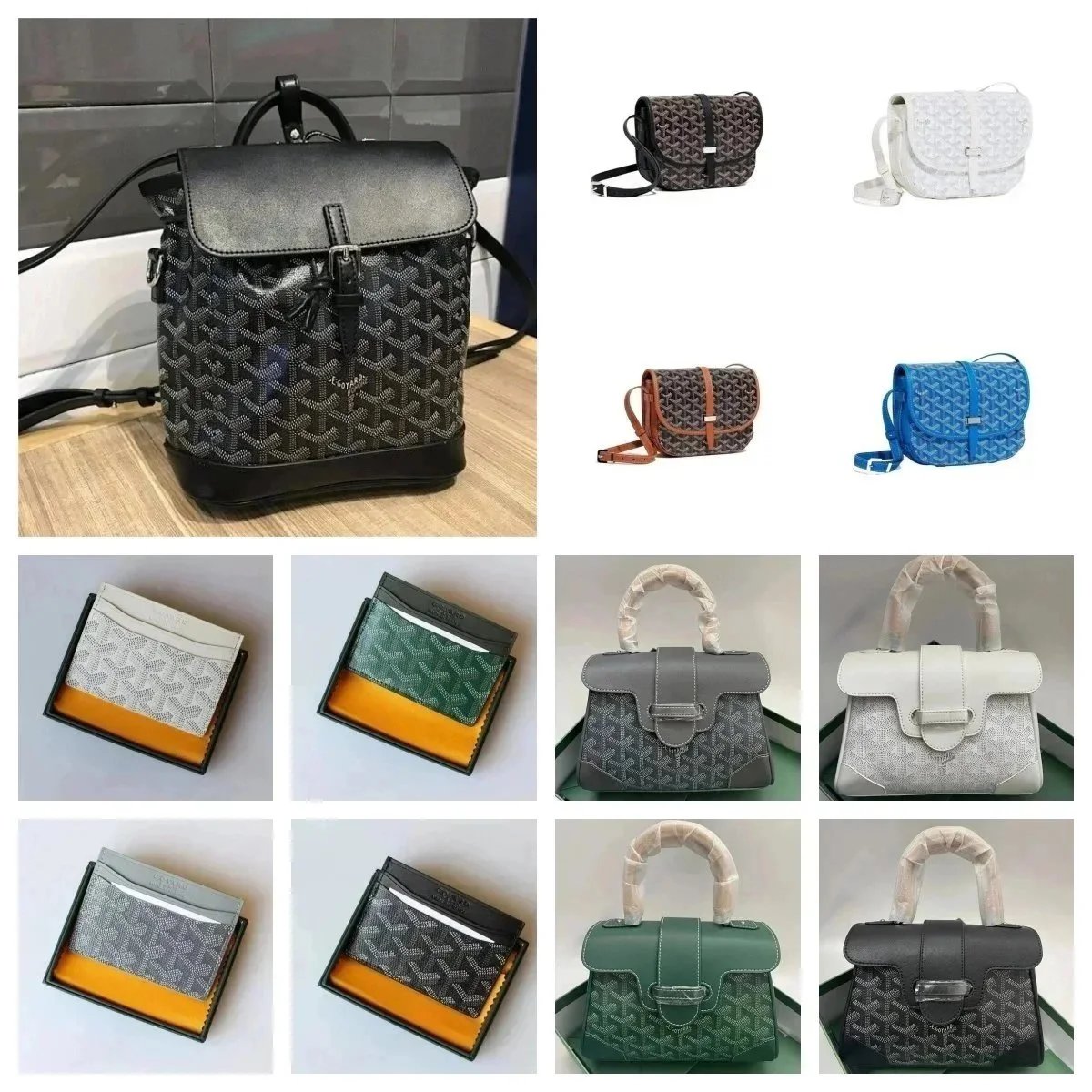 Goyard Assorted Collection Luxury Handbag and Accessory Set Multicolor