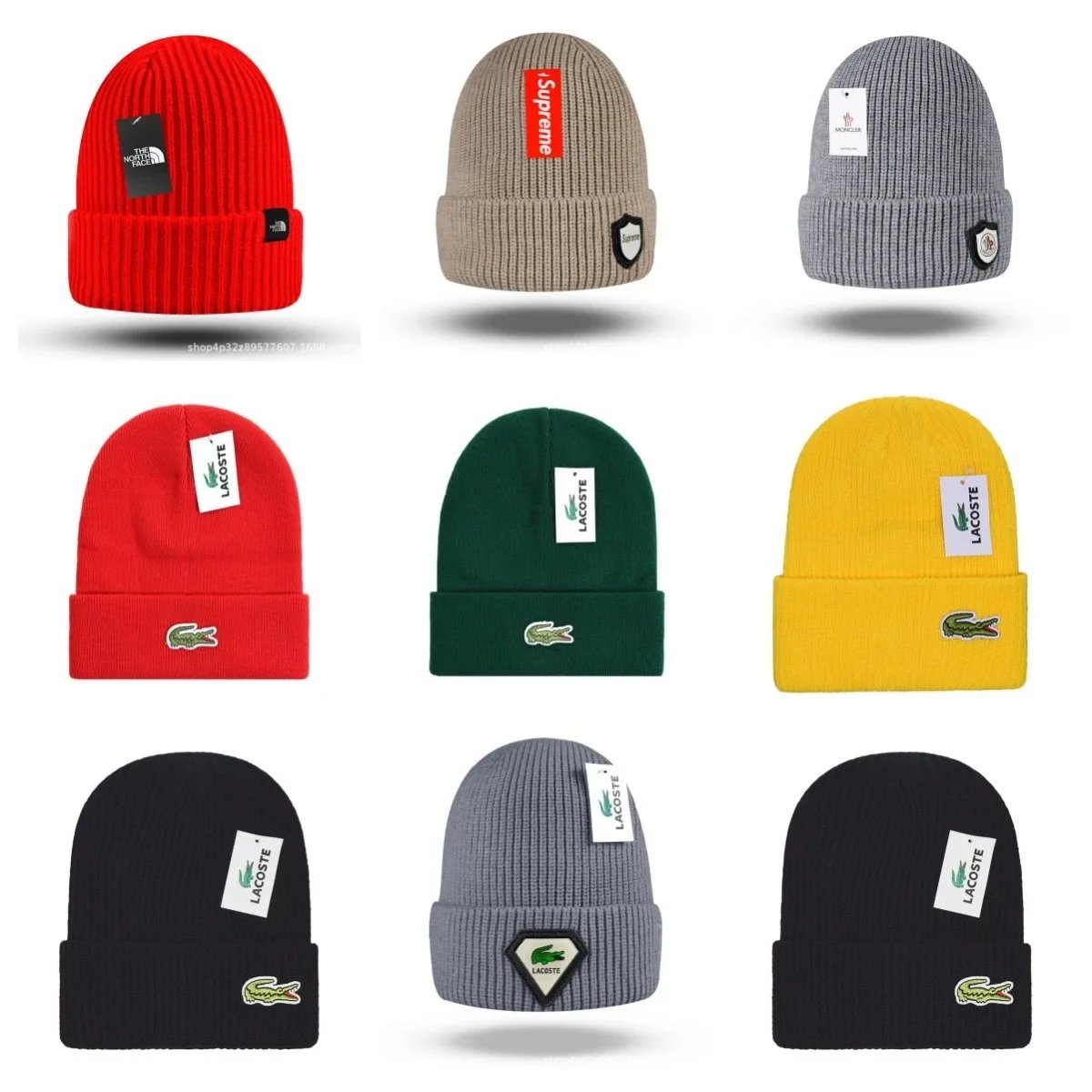Lacoste Ribbed Knit Casual Beanie Multicolor