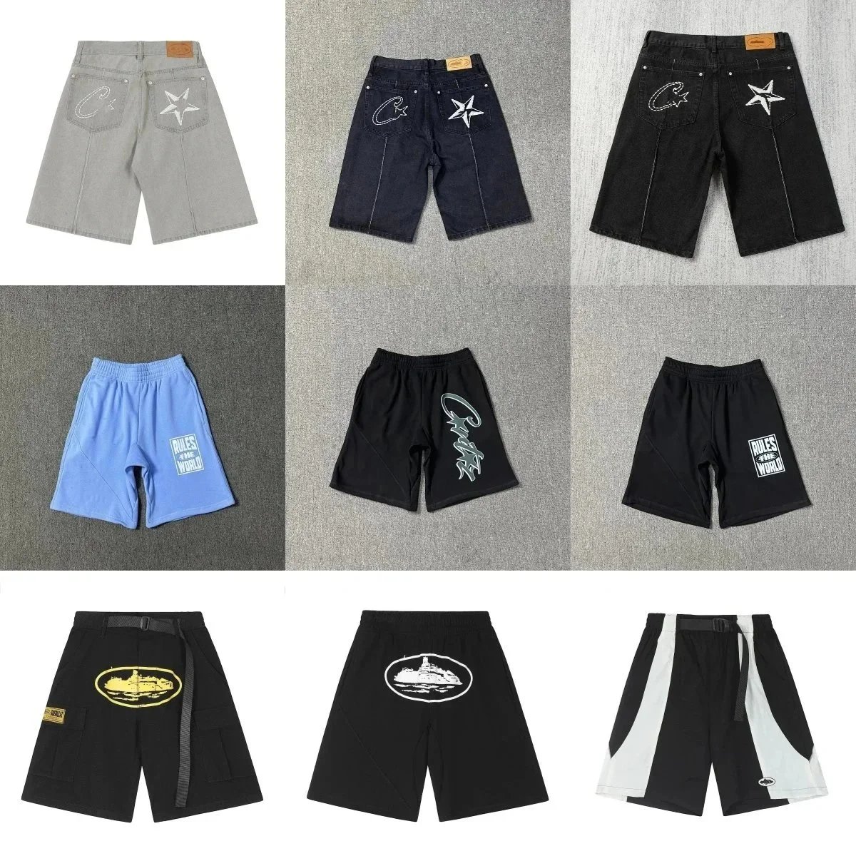 Corteiz Rules The World Graphic Streetwear Shorts Multicolor