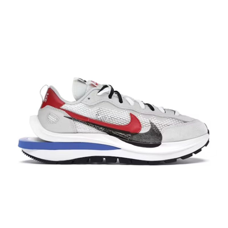 Nike Vaporwaffle Sacai Chunky Sneakers White Red and Blue