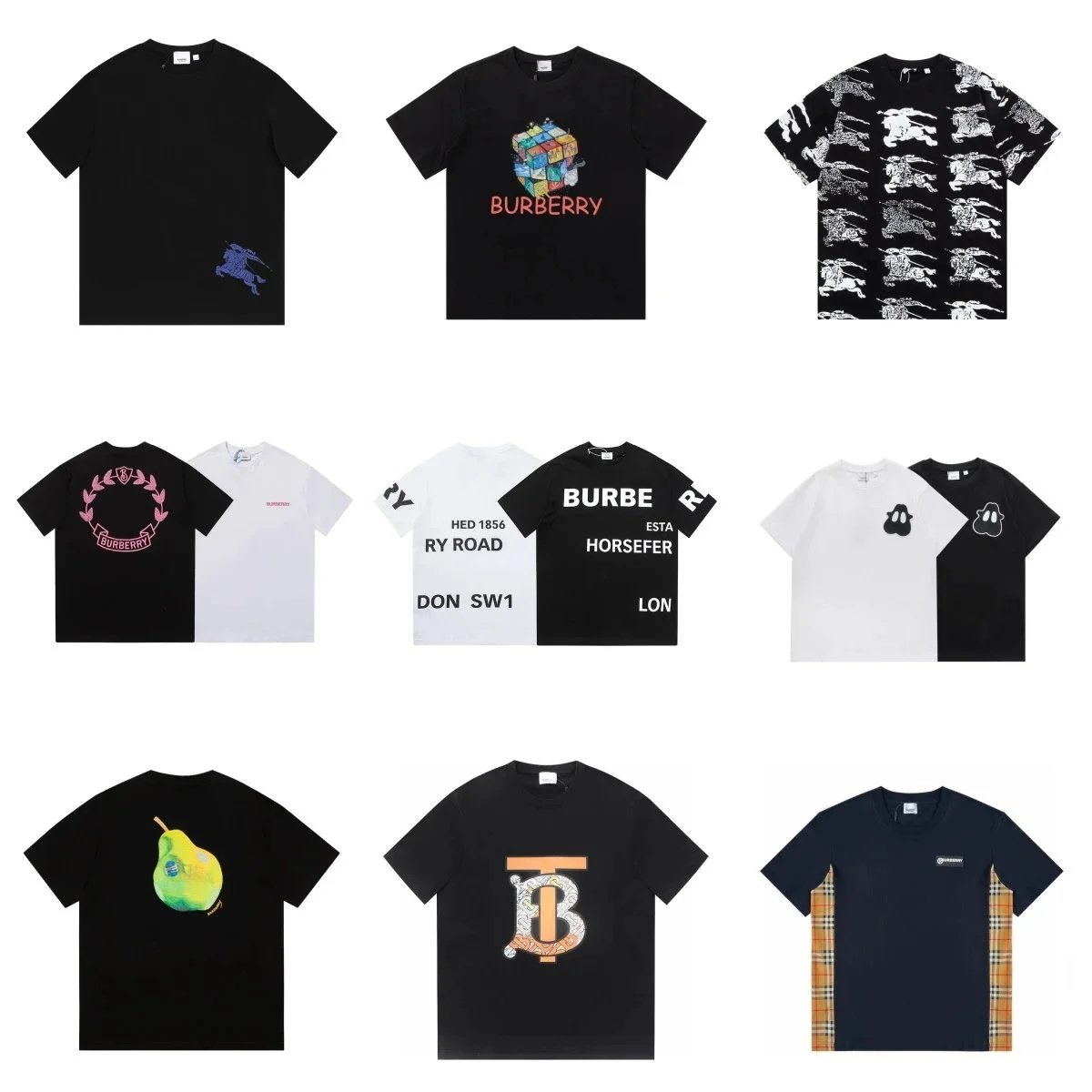 Burberry Graphic Print Cotton T-Shirt Collection Multicolor