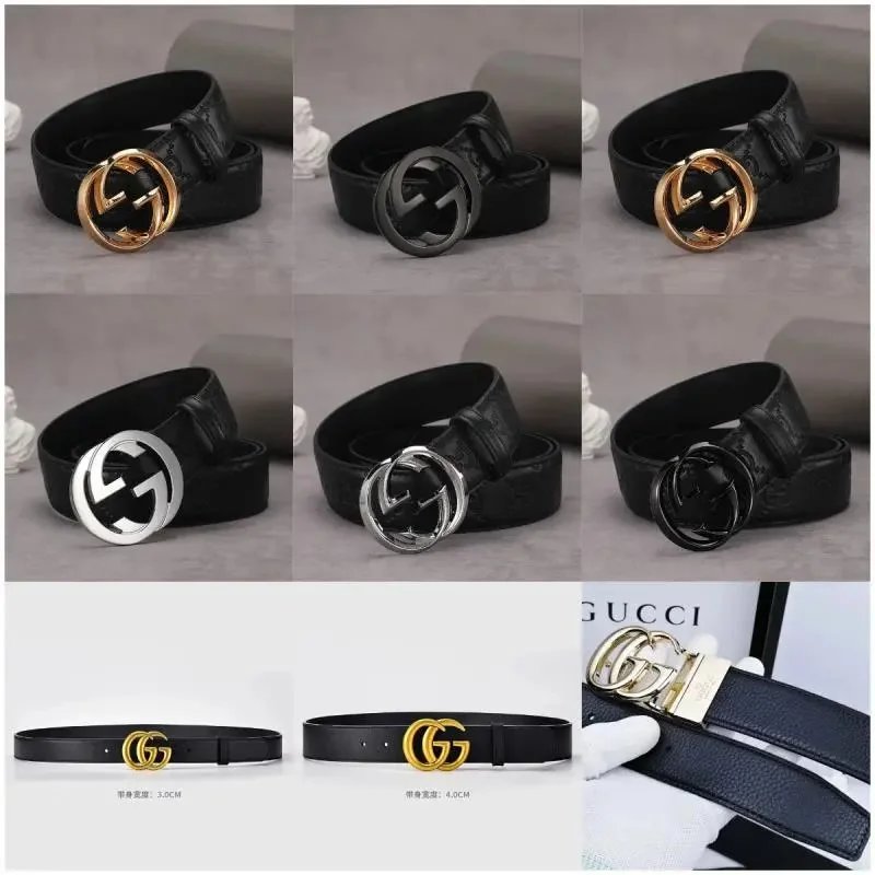 Gucci Interlocking G classic leather belt Black