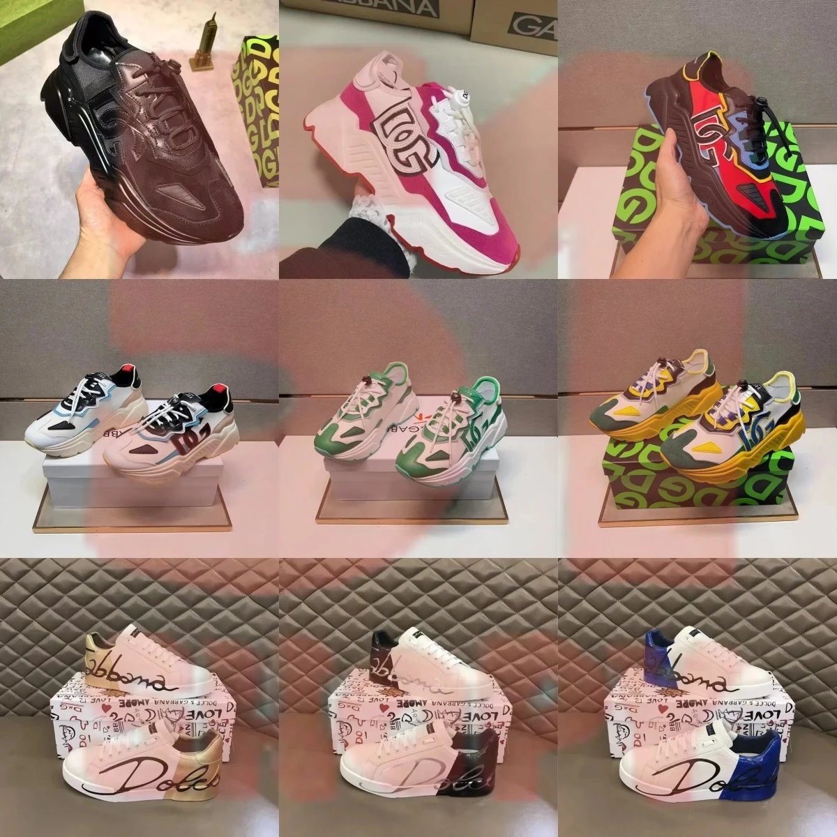 Dolce & Gabbana D&G Daymaster and Portofino Chunky Sneakers Multicolor