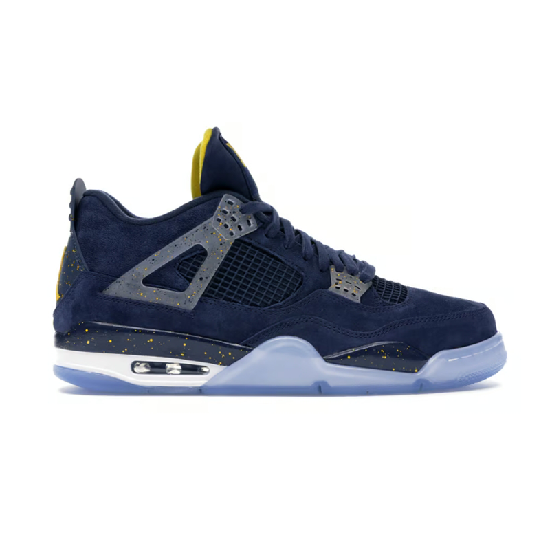 Jordan 4 Retro Marquette Basketball Sneakers Navy and Yellow