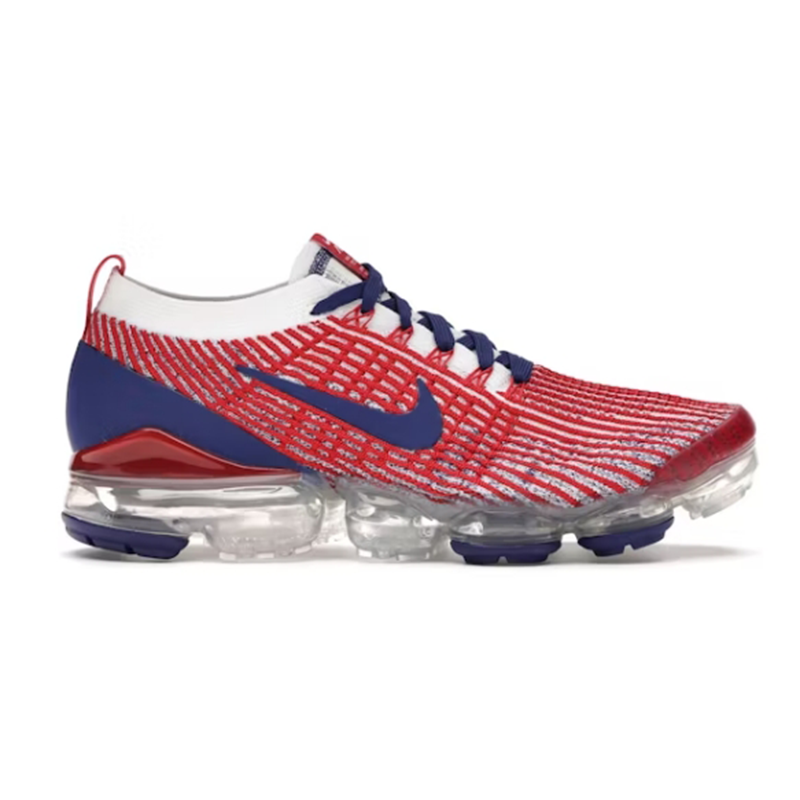 Nike Air VaporMax Flyknit 3 Running Sneakers Red White and Blue