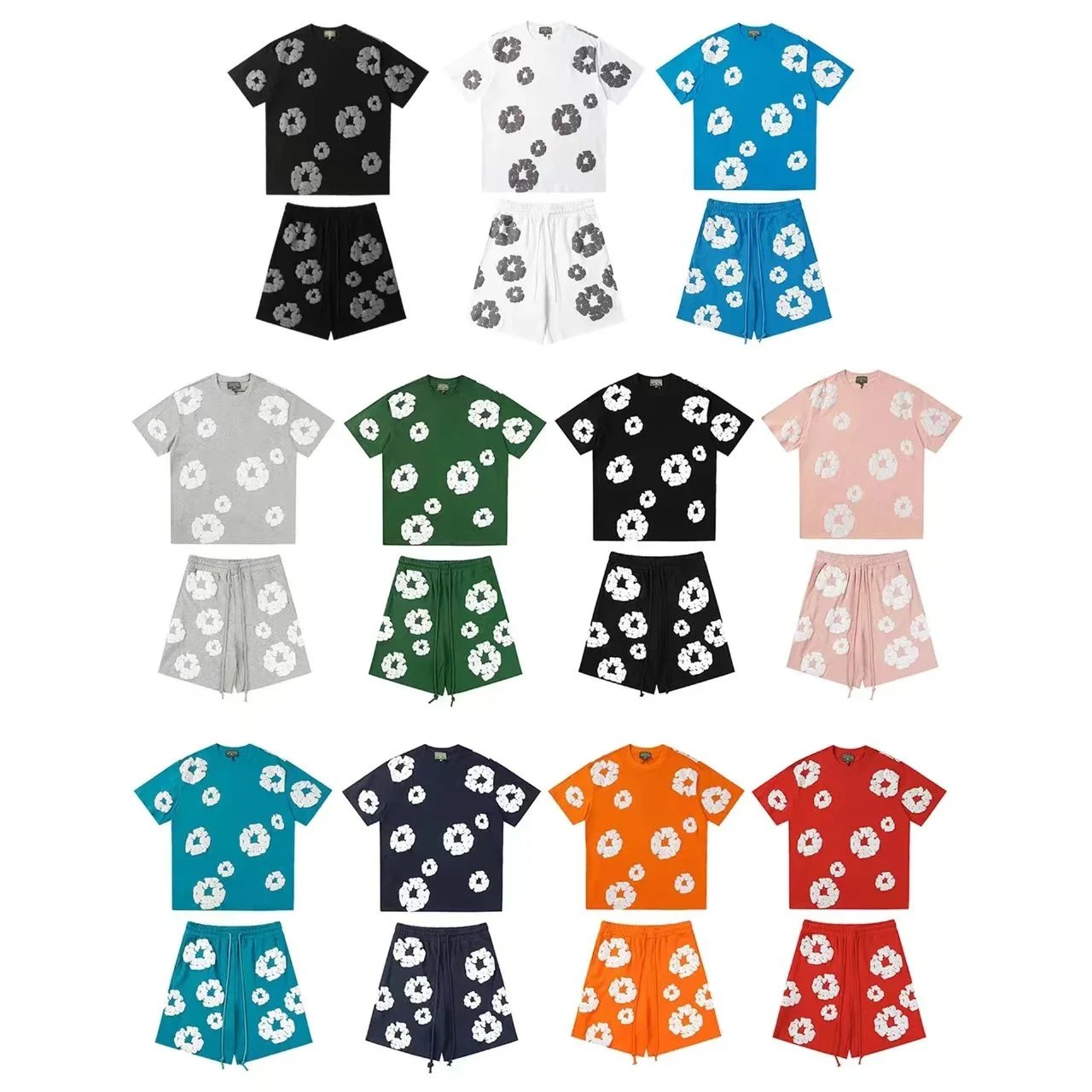 Design Floral Print Casual Matching Set Multicolor