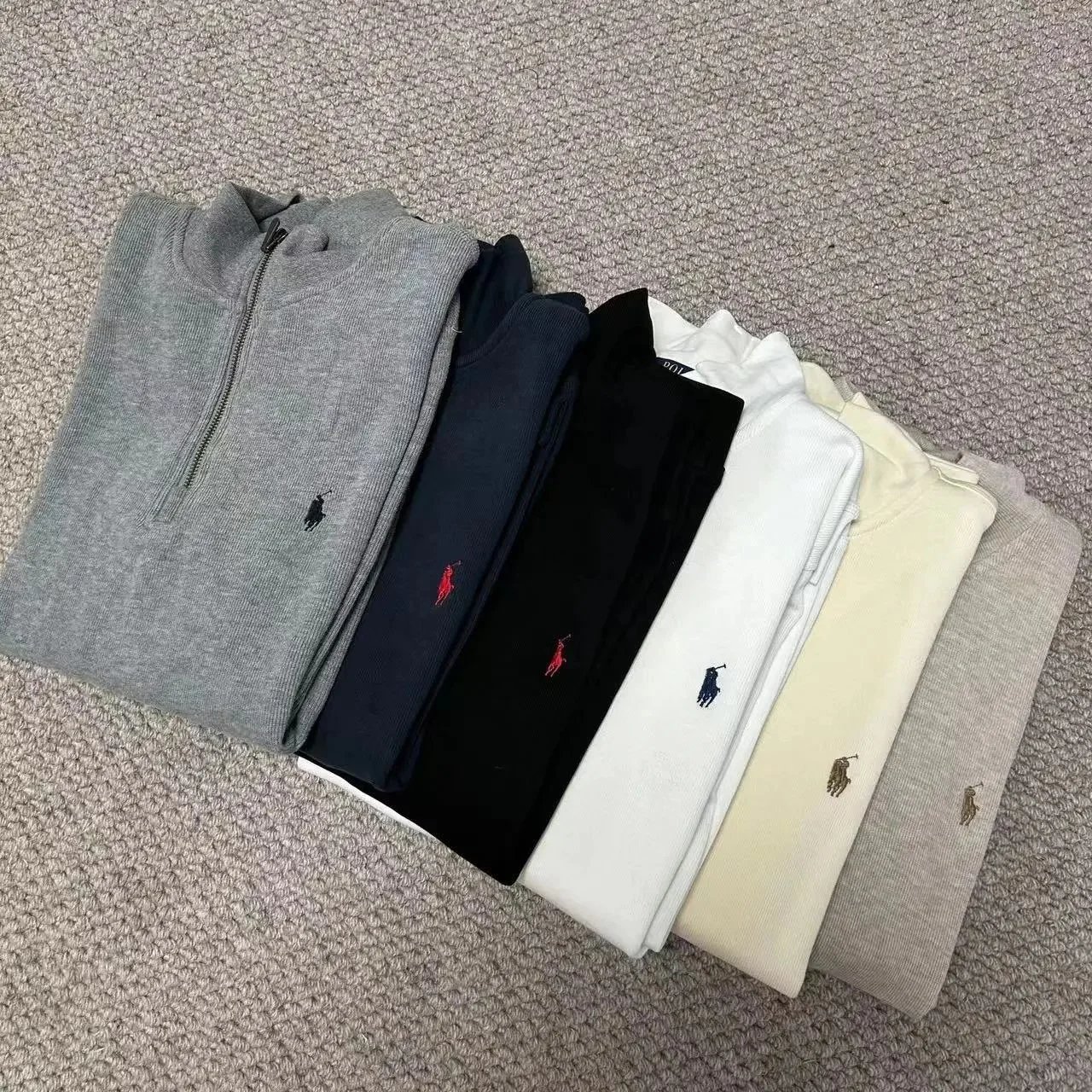 Ralph Lauren Classic Quarter-Zip Knit Sweater Multicolor