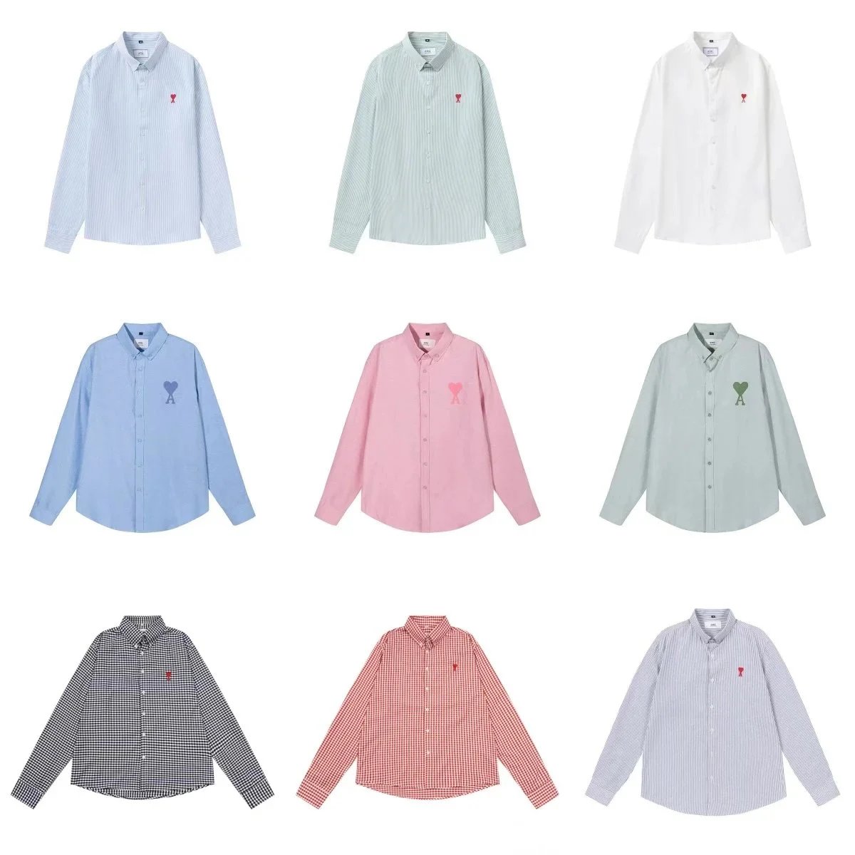Ami Paris Ami Ami de Coeur Classic Button-Down Shirt Multicolor