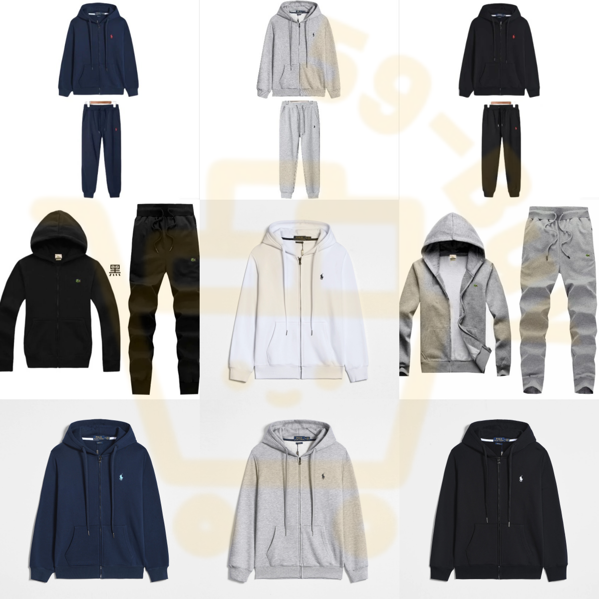 Polo Ralph Lauren PRL Zip-Up Hoodie Tracksuit Set Casual Matching Set Multicolor