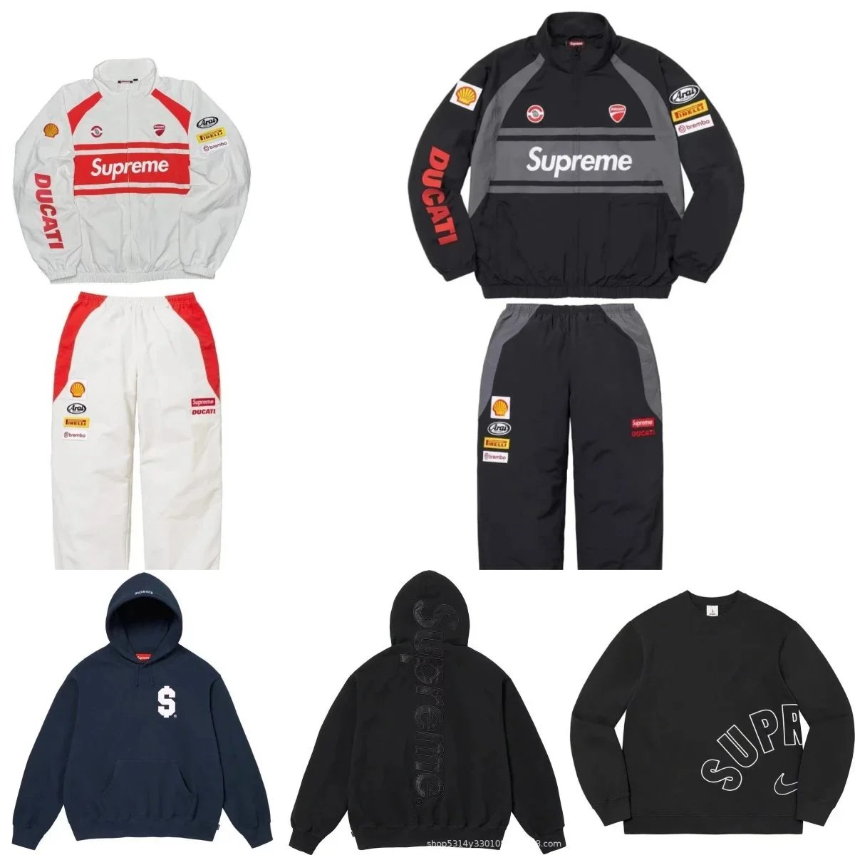 Supreme Ducati Tracksuit Set Racing Streetwear Jacket and Pants Multicolor