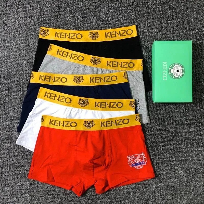 Kenzo Tiger Print Cotton Boxer Briefs Multicolor