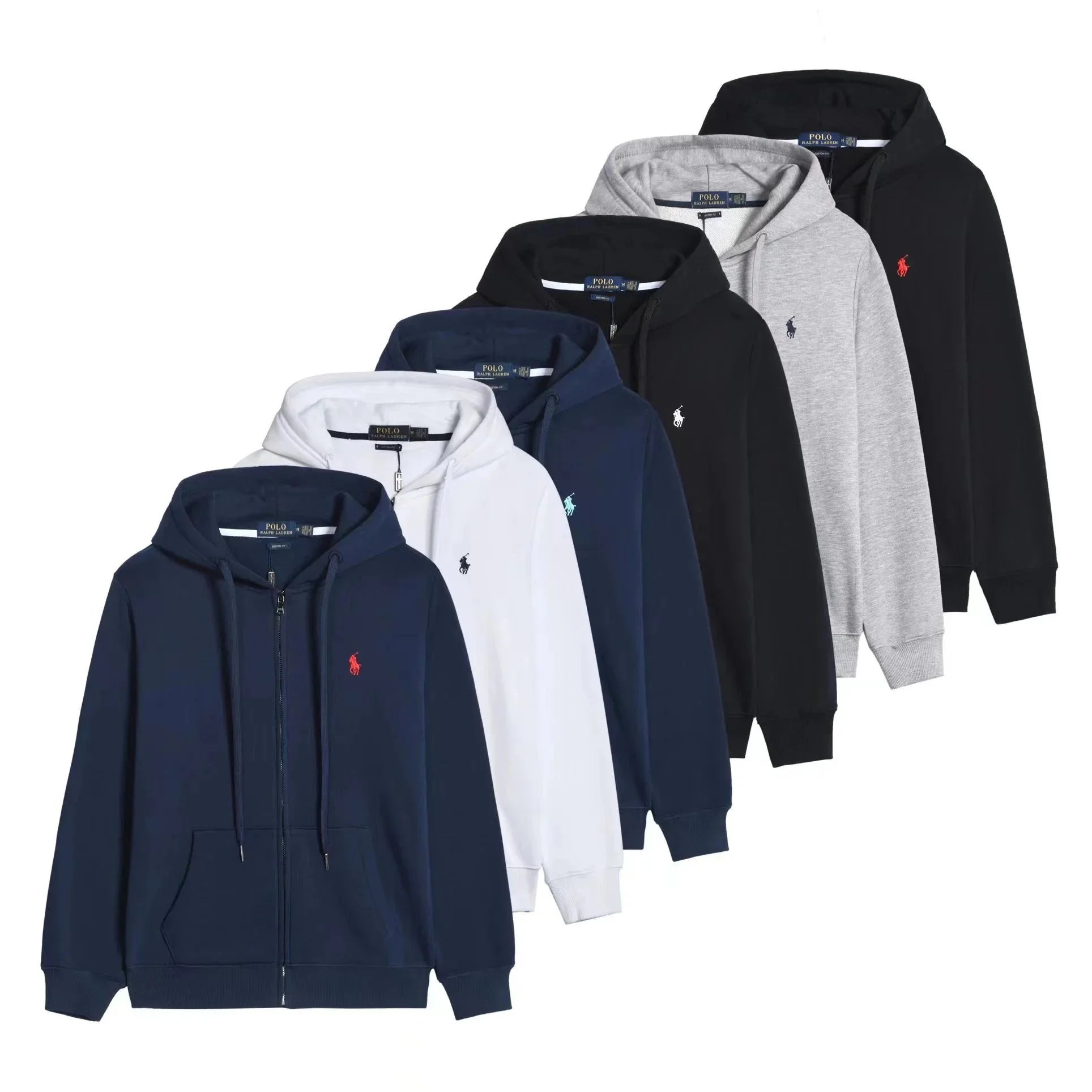 Polo Ralph Lauren PRL Zip-Up Hoodie Classic Cotton Sweatshirt Multicolor