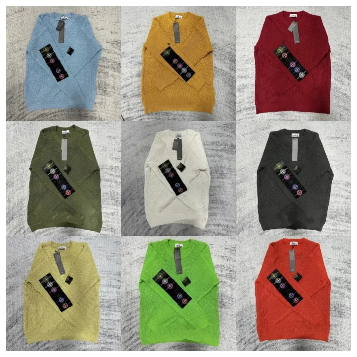Stone Island Knit Sweater Chunky Crewneck Multicolor