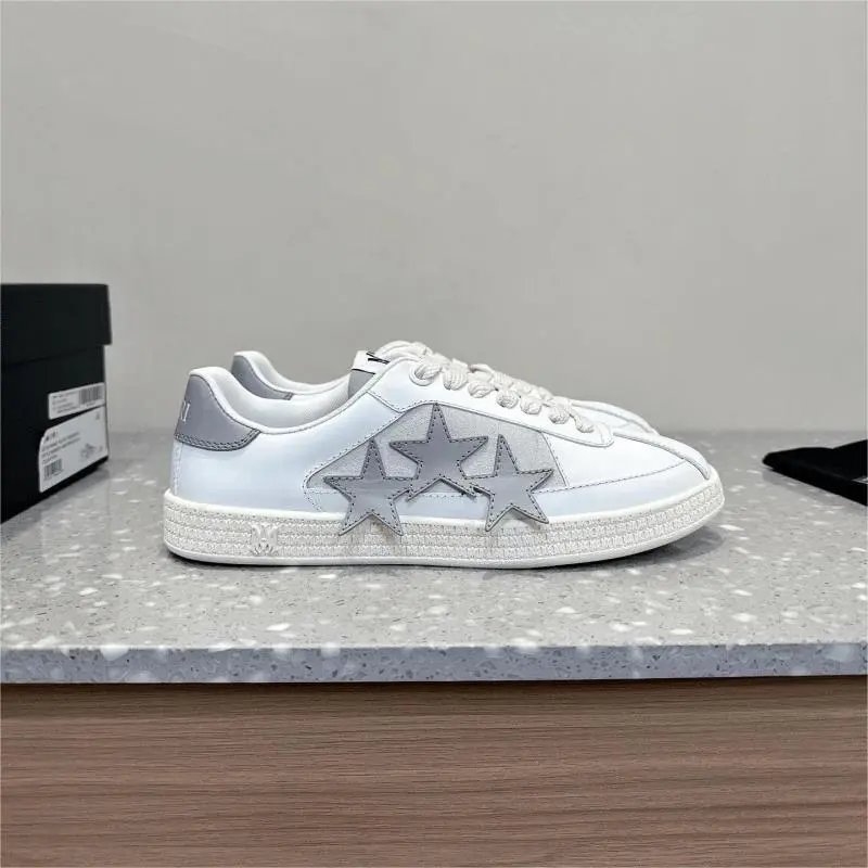 Amiri Star Court Low Top Sneakers White and Gray