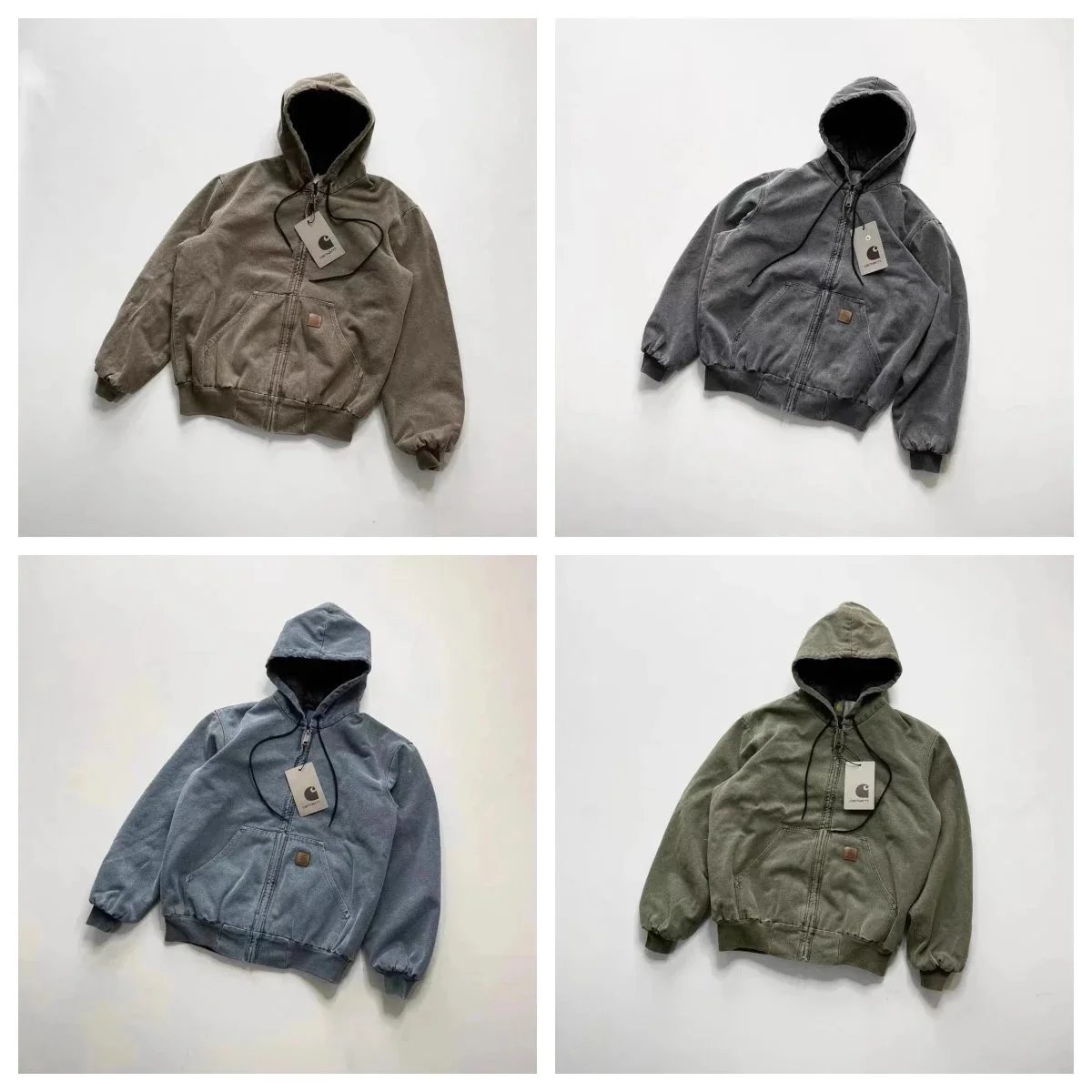 Carhartt Active Jacket Vintage Washed Zip-Up Hoodie Multicolor