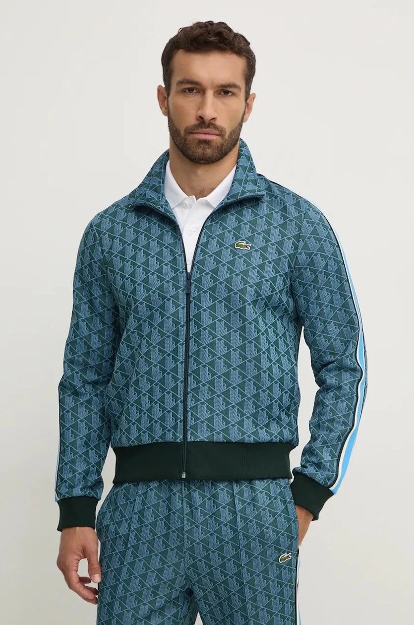 Lacoste Monogram Track Jacket Zip-Up Jacket Green