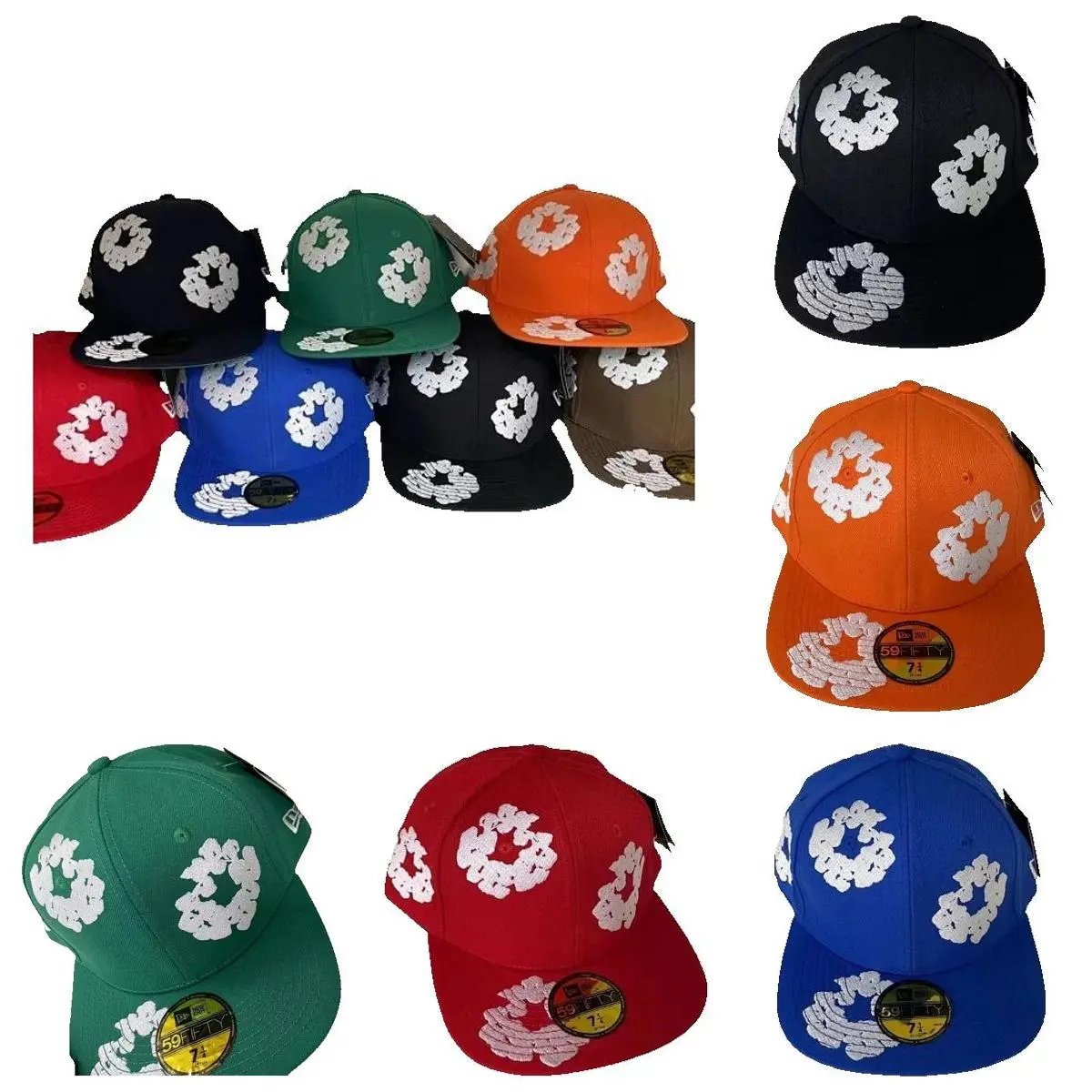 New Era 59FIFTY Flower Embroidery Fitted Cap Multicolor