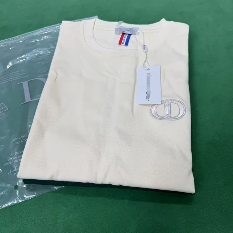 Dior CD Icon Embroidered Cotton T-Shirt White