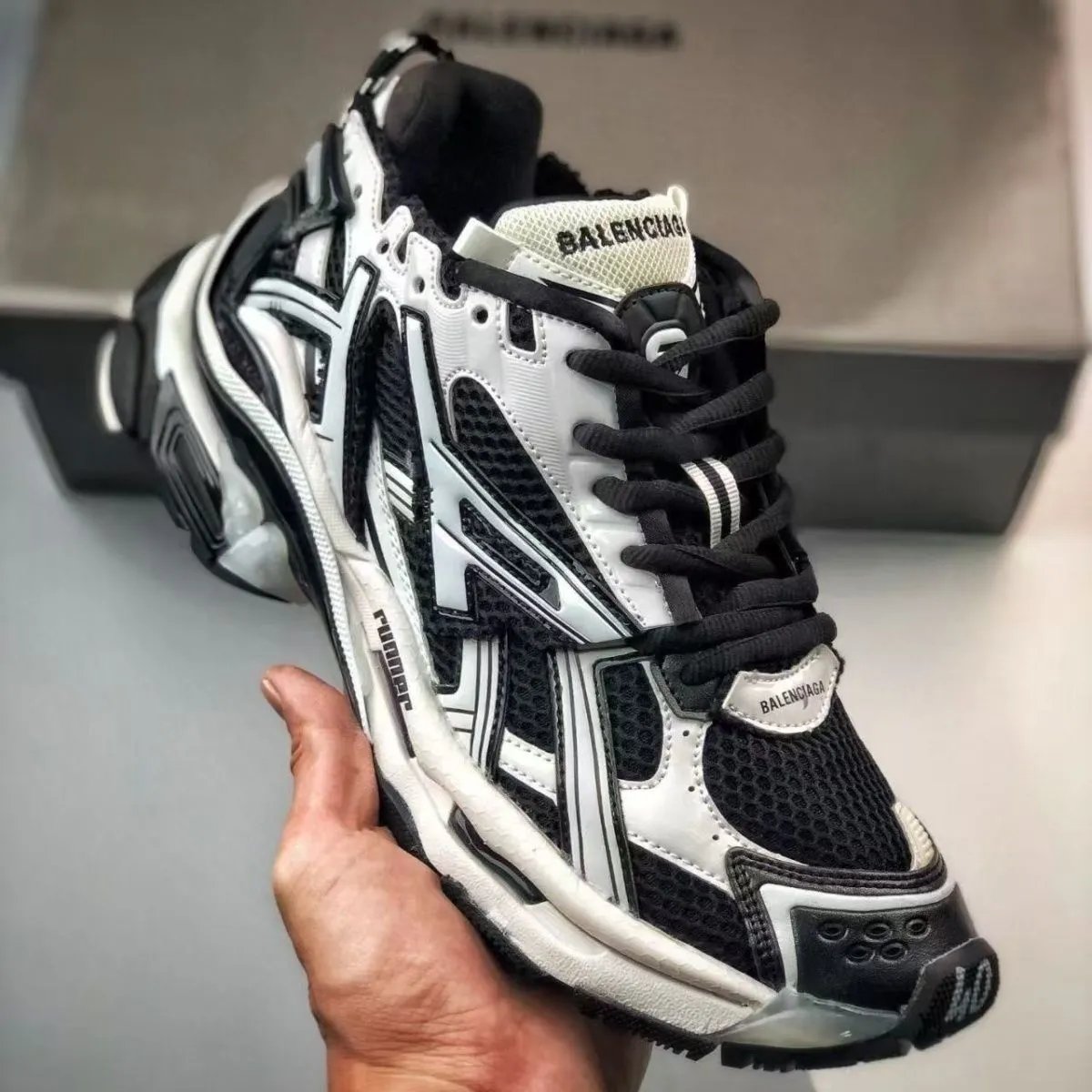Balenciaga Runner chunky sneakers Black and White