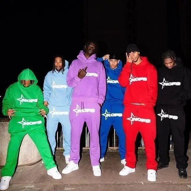 NOFS Star Print Matching Set Streetwear Tracksuit Set Multicolor