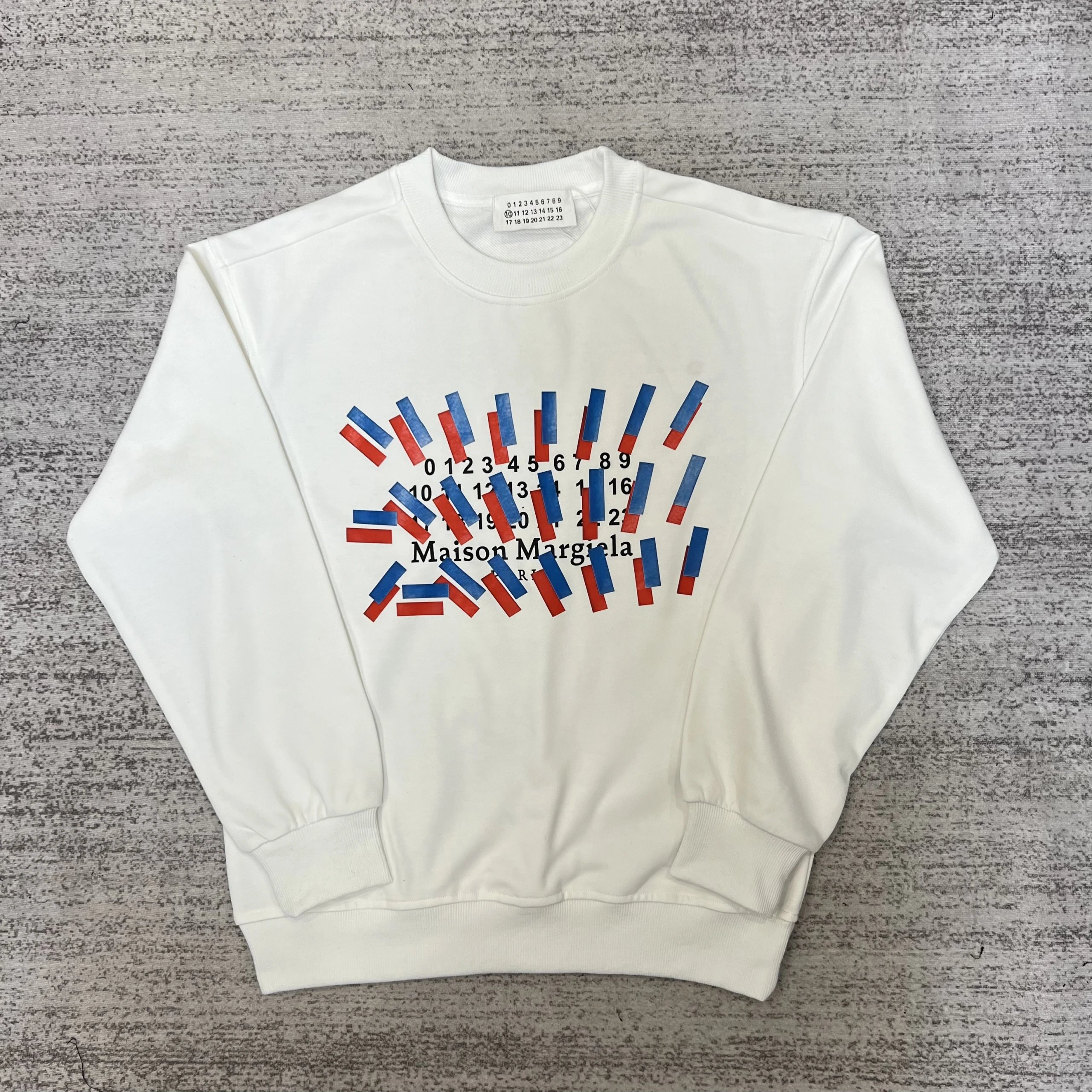 Maison Margiela Graphic Print Cotton Sweatshirt White