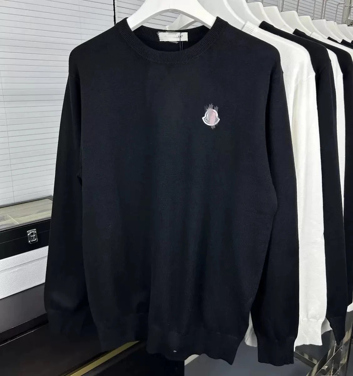Moncler Crewneck Knit Sweater Black