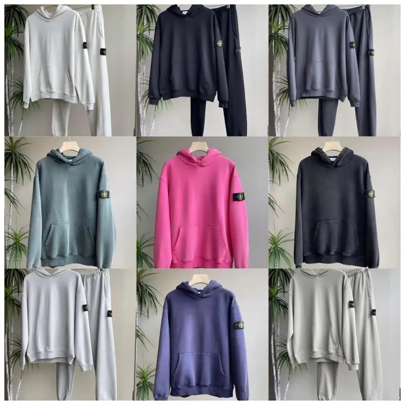 Stone Island Garment Dyed Casual Hoodie Tracksuit Set Multicolor