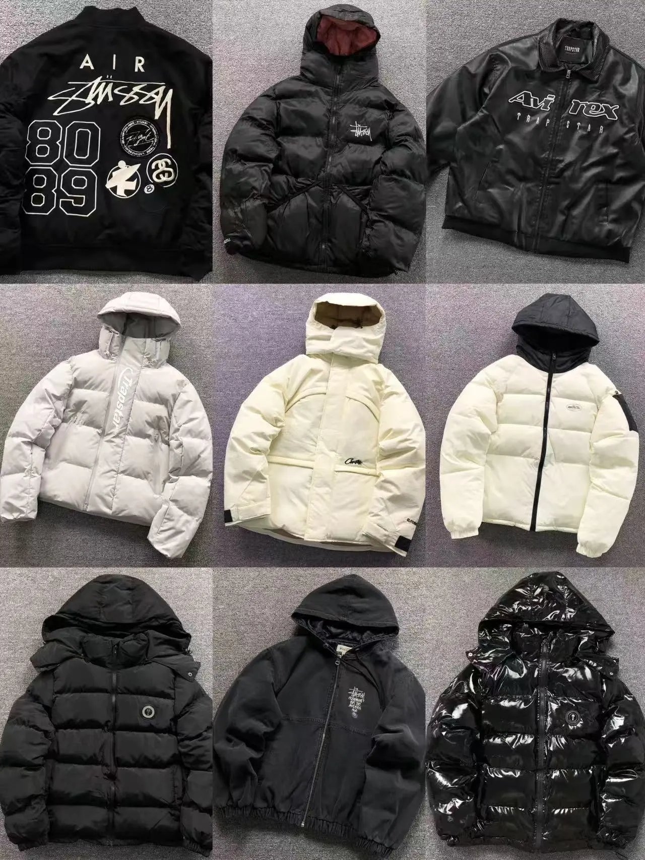 Stussy Puffer Jacket Streetwear Down Jacket Black