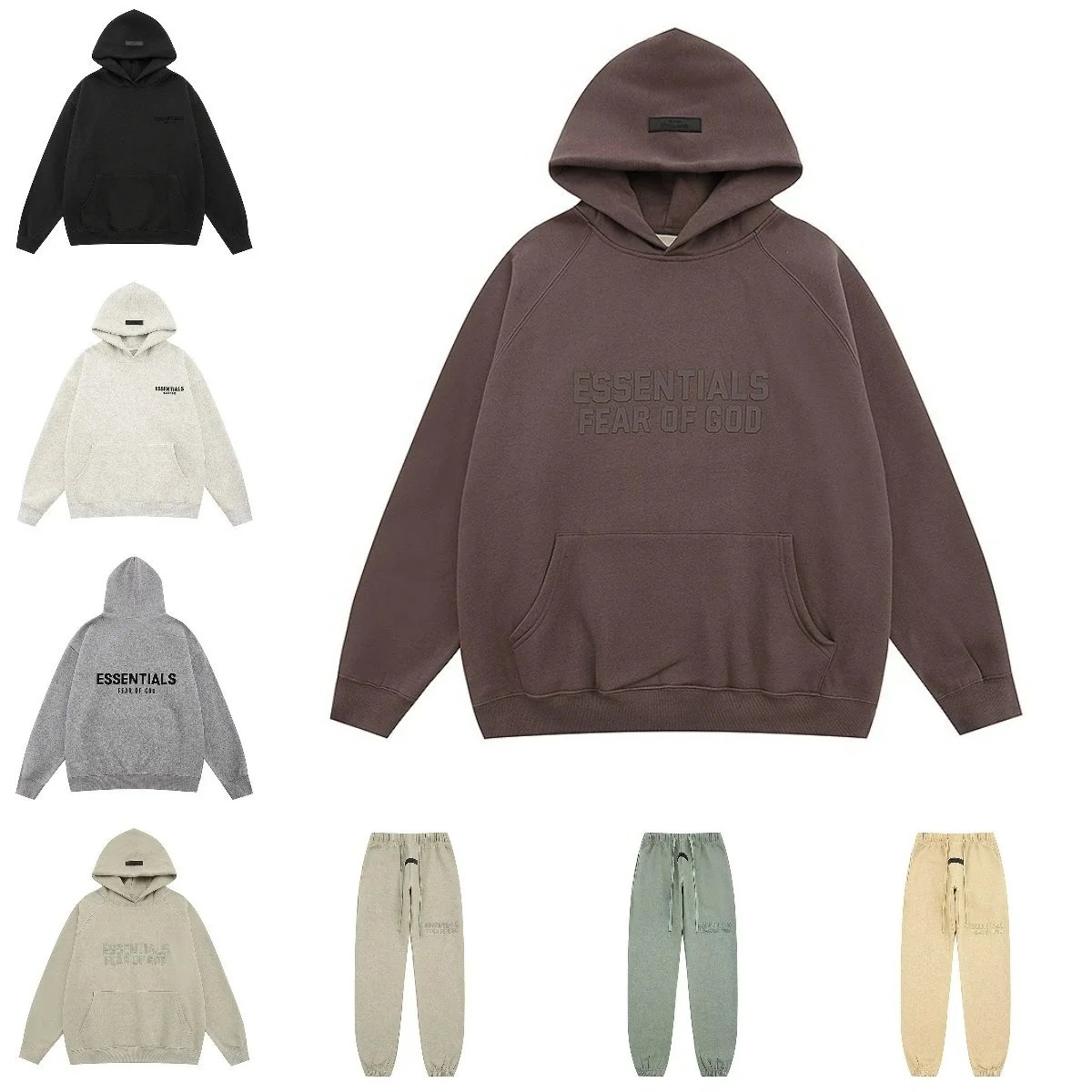 Fear of God FOG Essentials Oversized Hoodie Brown