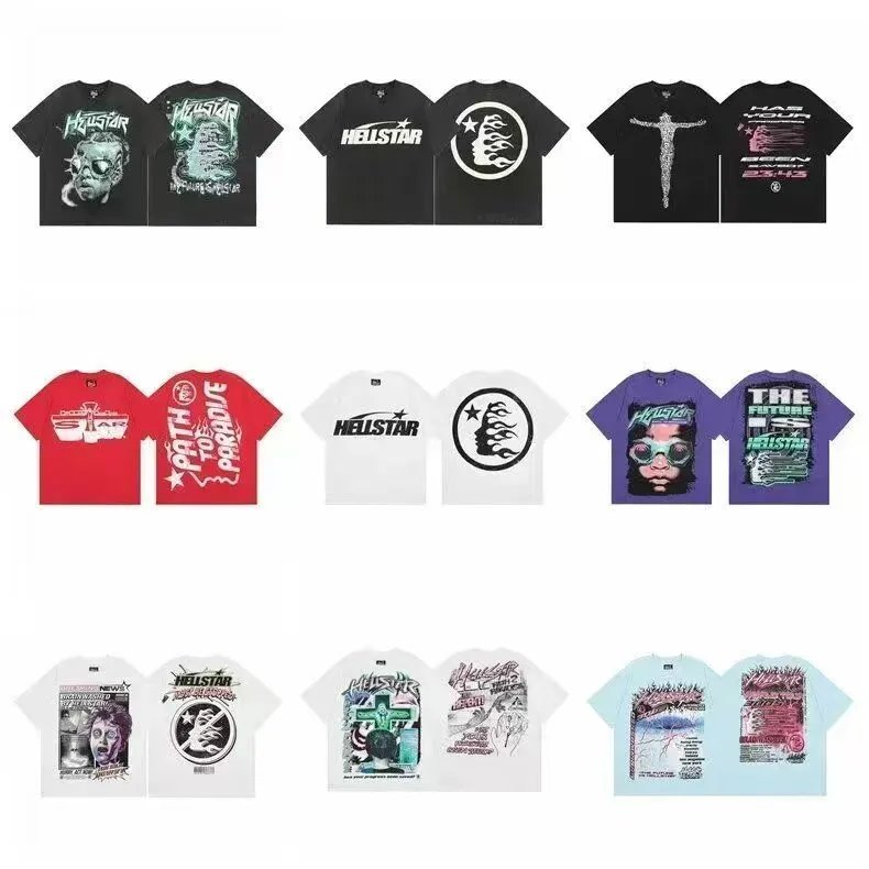 Hellstar Graphic Print Oversized Graphic Tee Multicolor