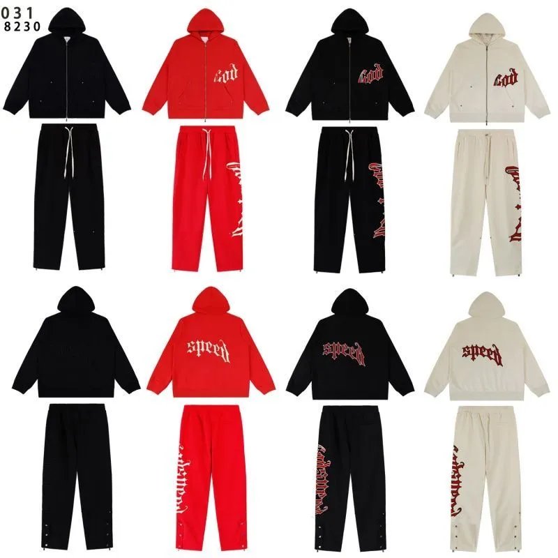 Design Graphic Print Oversized Zip-Up Tracksuit Set Multicolor