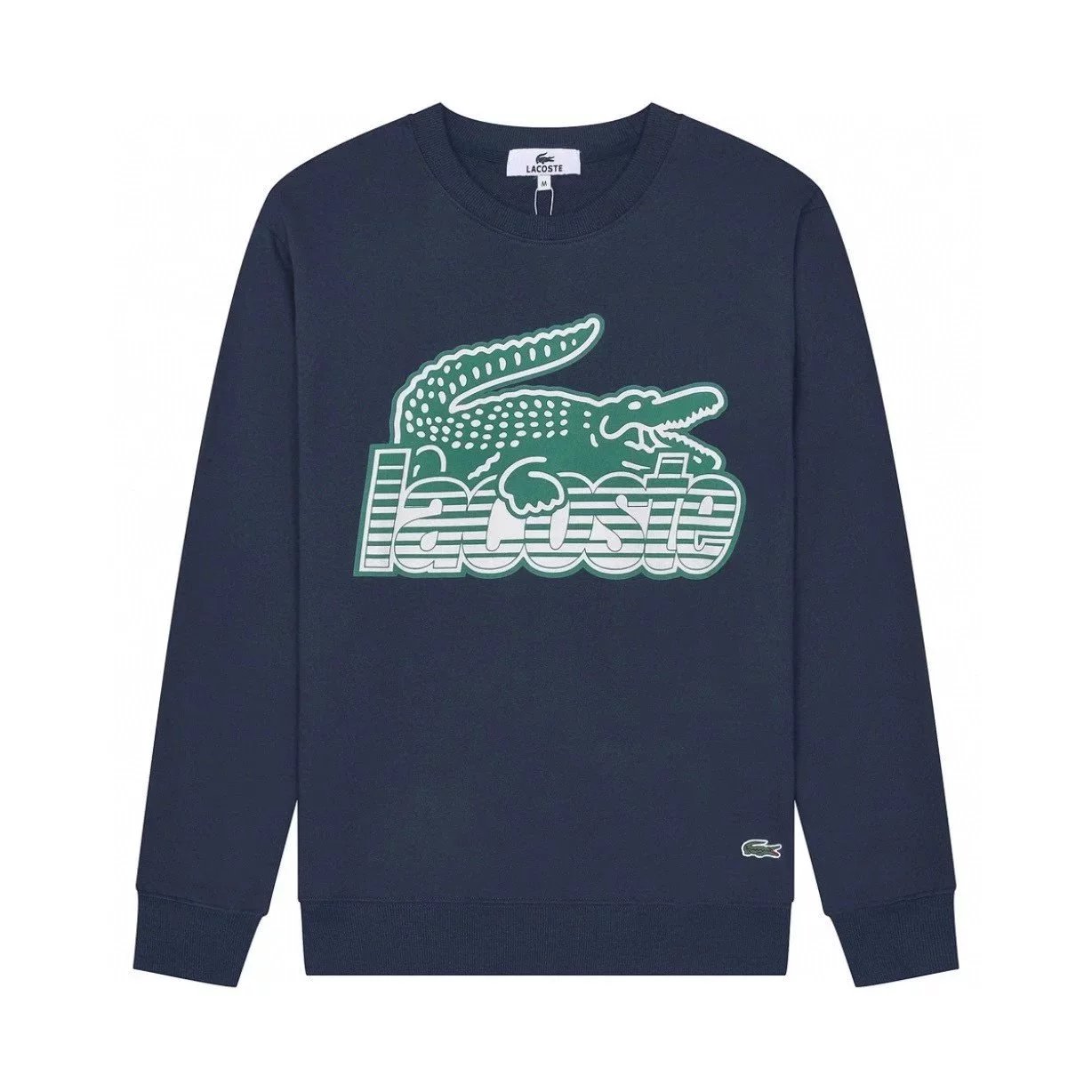 Lacoste Graphic Print Cotton Sweatshirt Navy