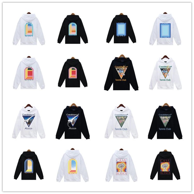 Casablanca Graphic Print Cotton Hoodie Multicolor