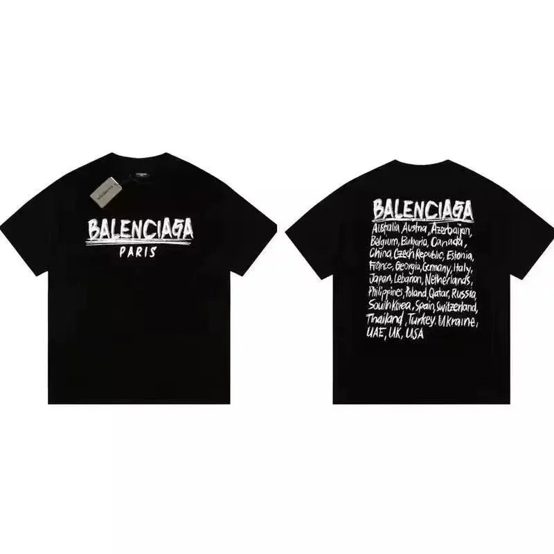Balenciaga Cities Paris Graphic Oversized T-Shirt Black